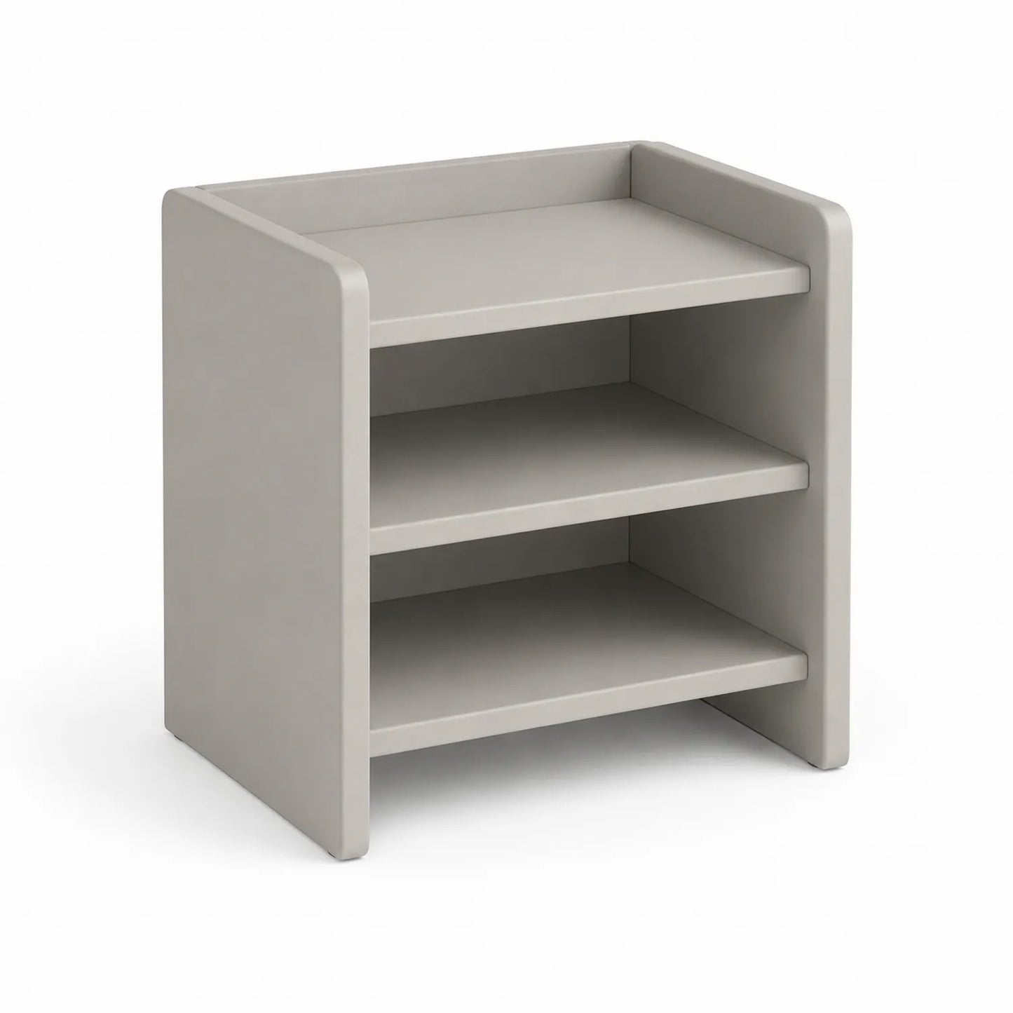 Szafka nocna otwarta 45 x 35 x 55 cm MDF jasnoszara 3 poziomy zaokrąglone boki