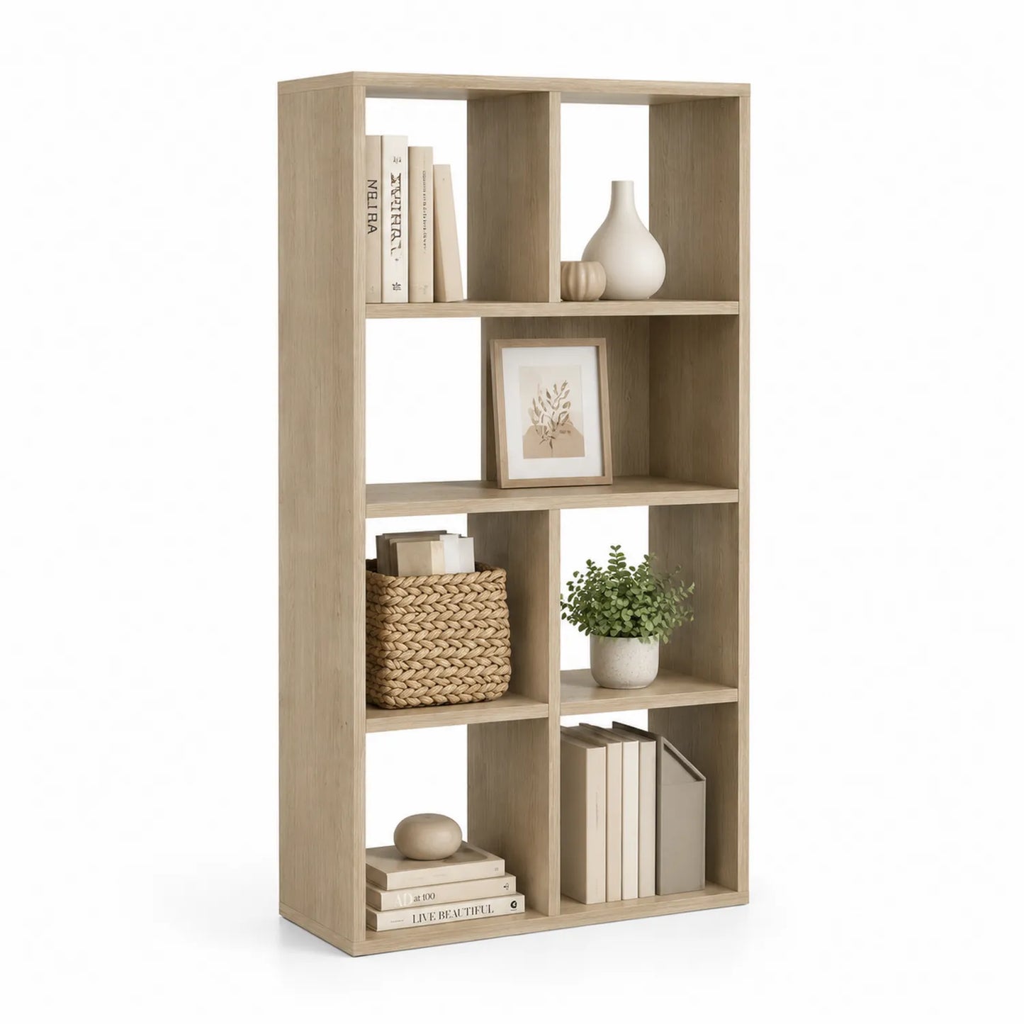 Regał 80 x 30 x 170 cm MDF płyta wiórowa dekor dąb sonoma naturalne drewno prostokątny