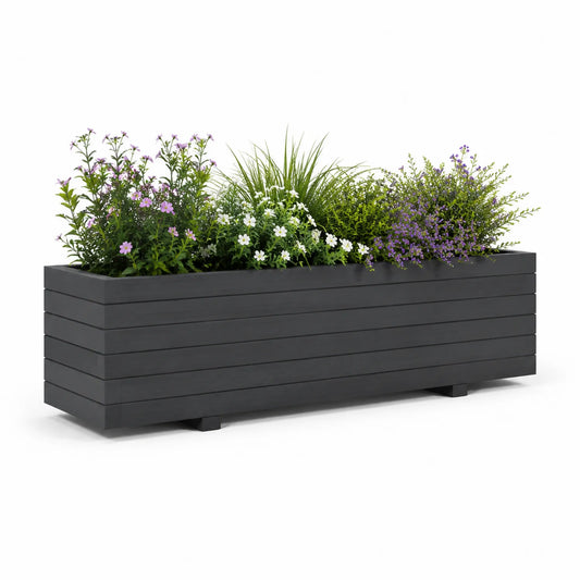Donica ogrodowa prostokątna WPC ciemnoszara 120 cm 40 cm 40 cm skrzynia na rośliny